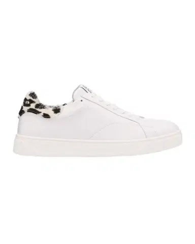 Lanvin Men's DDB0 Leather and Calf Hair Low-Top Sneakers | Thumbnail 1 Lanvin Men's DDB0 Leather and Calf Hair Low-Top Sneakers | Thumbnail 1