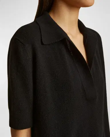 Khaite Shrunken Jo Cashmere Polo Sweater | Thumbnail 5 Khaite Shrunken Jo Cashmere Polo Sweater | Thumbnail 5