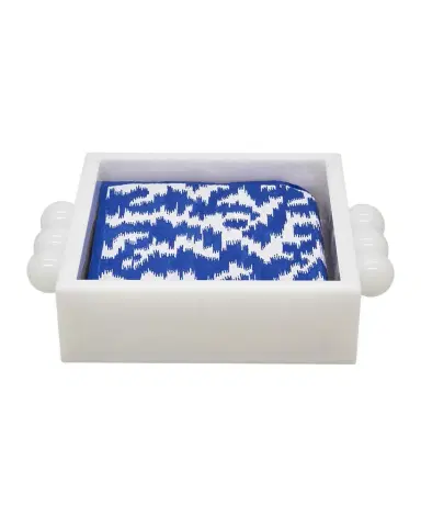 Tizo White Lucite Cocktail Napkin Tray with Bubbles | Thumbnail 1 Tizo White Lucite Cocktail Napkin Tray with Bubbles | Thumbnail 1