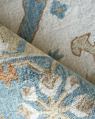 Exquisite Rugs Claremont Hand-Tufted Light Blue Oushak Rug | Thumbnail 4 Exquisite Rugs Claremont Hand-Tufted Light Blue Oushak Rug | Thumbnail 4