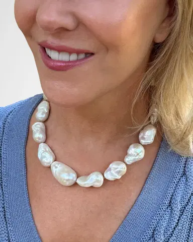 Dina Mackney Large Baroque Pearl Knotted Necklace | Thumbnail 2 Dina Mackney Large Baroque Pearl Knotted Necklace | Thumbnail 2