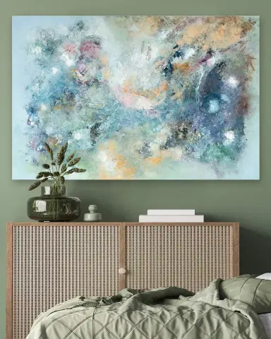 RFA Fine Art "Blue Abstract" Hand-Embellished Giclee by Lara Brooke | Thumbnail 2 RFA Fine Art "Blue Abstract" Hand-Embellished Giclee by Lara Brooke | Thumbnail 2