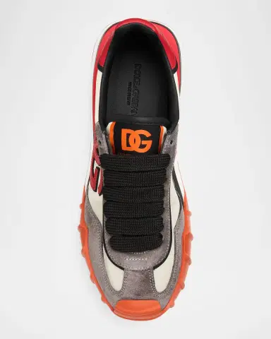 Dolce & Gabbana Men's DG Athletic Textile and Suede Runner Sneakers | Thumbnail 4 Dolce & Gabbana Men's DG Athletic Textile and Suede Runner Sneakers | Thumbnail 4