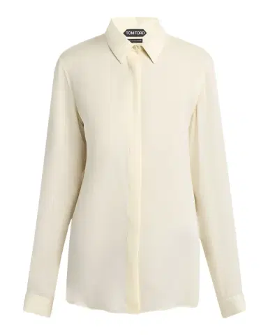 Tom Ford Washed Silk Georgette Button-Down Shirt | Thumbnail 1 Tom Ford Washed Silk Georgette Button-Down Shirt | Thumbnail 1