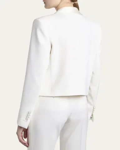 Tom Ford Grain De Poudre Crop Open Blazer | Thumbnail 2 Tom Ford Grain De Poudre Crop Open Blazer | Thumbnail 2