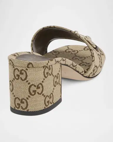 Gucci 55mm Siaga GG Monogram Canvas Block-Heel Sandals | Thumbnail 4 Gucci 55mm Siaga GG Monogram Canvas Block-Heel Sandals | Thumbnail 4
