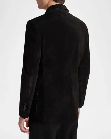 TOM FORD Men's Suede Single-Breasted Blazer | Thumbnail 3 TOM FORD Men's Suede Single-Breasted Blazer | Thumbnail 3