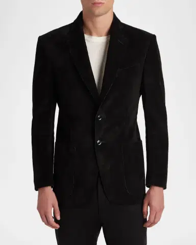 TOM FORD Men's Suede Single-Breasted Blazer | Thumbnail 4 TOM FORD Men's Suede Single-Breasted Blazer | Thumbnail 4