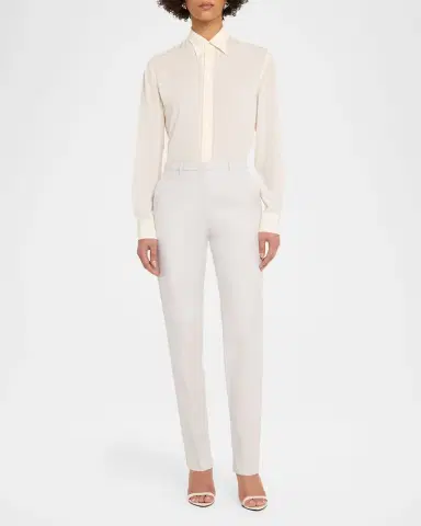 Emporio Armani Cotton Couture Tapered Trousers | Thumbnail 2 Emporio Armani Cotton Couture Tapered Trousers | Thumbnail 2