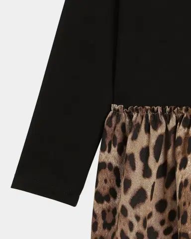 Dolce & Gabbana Girl 's Logo-Print Jersey Leopard-Print Dress, Size 2-6 | Thumbnail 3 Dolce & Gabbana Girl 's Logo-Print Jersey Leopard-Print Dress, Size 2-6 | Thumbnail 3