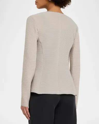 Emporio Armani Single-Button Ribbed Jersey Jacket | Thumbnail 3 Emporio Armani Single-Button Ribbed Jersey Jacket | Thumbnail 3