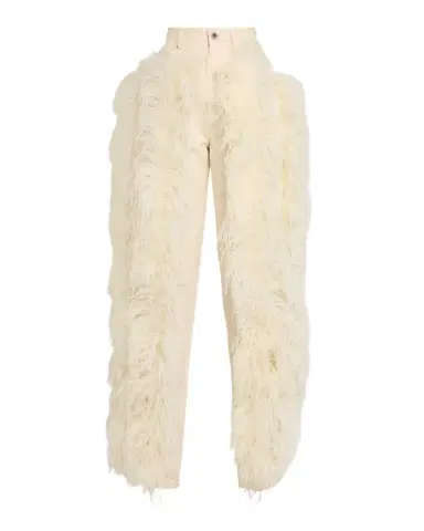 Lapointe Feather-Trim Cotton Twill Straight-Leg Jeans | Thumbnail 1 Lapointe Feather-Trim Cotton Twill Straight-Leg Jeans | Thumbnail 1