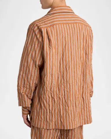 Dolce & Gabbana Men 's Multi-Stripe Button-Down Shirt with Piping | Thumbnail 3 Dolce & Gabbana Men 's Multi-Stripe Button-Down Shirt with Piping | Thumbnail 3