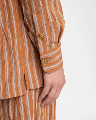 Dolce & Gabbana Men 's Multi-Stripe Button-Down Shirt with Piping | Thumbnail 5 Dolce & Gabbana Men 's Multi-Stripe Button-Down Shirt with Piping | Thumbnail 5