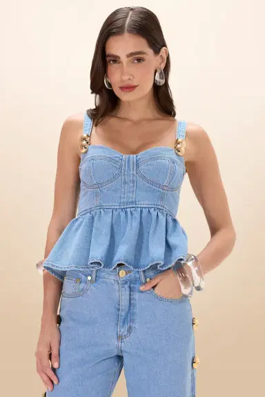 PatBo MARINA DENIM TOP | Thumbnail 1 PatBo MARINA DENIM TOP | Thumbnail 1