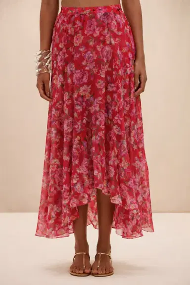 PatBo PEONY PRINT LYCRA MAXI SKIRT | Thumbnail 1 PatBo PEONY PRINT LYCRA MAXI SKIRT | Thumbnail 1