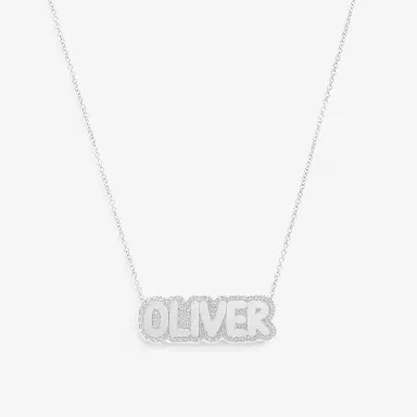 Stephanie Gottlieb Small Bubble with Pave Outline Necklace | Thumbnail 2 Stephanie Gottlieb Small Bubble with Pave Outline Necklace | Thumbnail 2