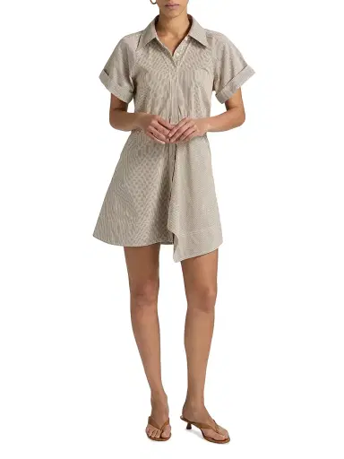 A.L.C. Women's Julie Striped Mini-Shirtdress - Pearl Aged Bronze | Thumbnail 2 A.L.C. Women's Julie Striped Mini-Shirtdress - Pearl Aged Bronze | Thumbnail 2