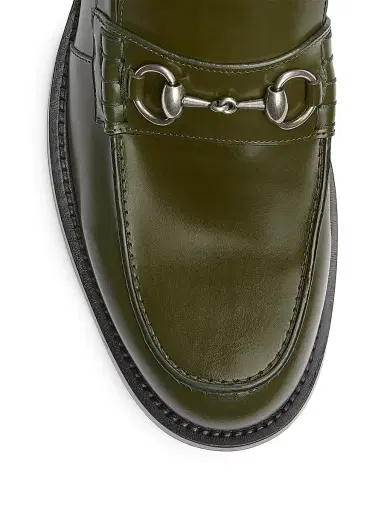 Gucci Men's Horsebit Leather Moccasin Loafers - Dark Green | Thumbnail 5 Gucci Men's Horsebit Leather Moccasin Loafers - Dark Green | Thumbnail 5