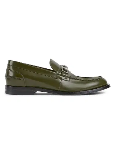 Gucci Men's Horsebit Leather Moccasin Loafers - Dark Green | Thumbnail 1 Gucci Men's Horsebit Leather Moccasin Loafers - Dark Green | Thumbnail 1