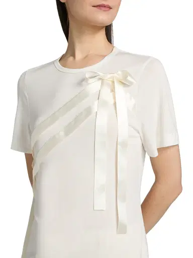 Simone Rocha Women's Satin Bow Sash Jersey T-Shirt - | Thumbnail 6 Simone Rocha Women's Satin Bow Sash Jersey T-Shirt - | Thumbnail 6