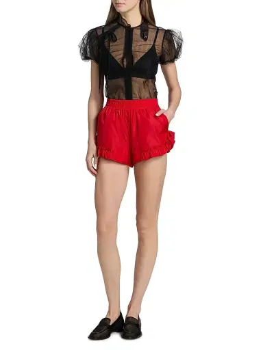 Simone Rocha Women's Frill Track Shorts - Red | Thumbnail 2 Simone Rocha Women's Frill Track Shorts - Red | Thumbnail 2