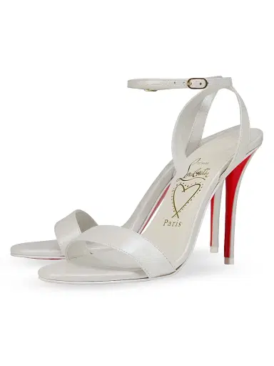 Christian Louboutin Women's Miss Z Leather 100MM Sandals - Bianco | Thumbnail 2 Christian Louboutin Women's Miss Z Leather 100MM Sandals - Bianco | Thumbnail 2