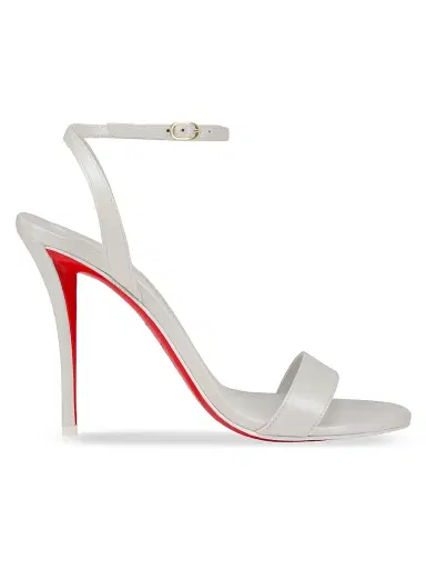 Christian Louboutin Women's Miss Z Leather 100MM Sandals - Bianco | Thumbnail 1 Christian Louboutin Women's Miss Z Leather 100MM Sandals - Bianco | Thumbnail 1