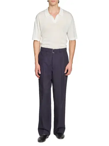 OFFICINE GÉNÉRALE Men Pele Texture Wool-Blend Polo Shirt | Thumbnail 2 OFFICINE GÉNÉRALE Men Pele Texture Wool-Blend Polo Shirt | Thumbnail 2