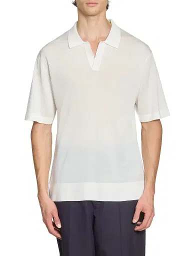 OFFICINE GÉNÉRALE Men Pele Texture Wool-Blend Polo Shirt | Thumbnail 3 OFFICINE GÉNÉRALE Men Pele Texture Wool-Blend Polo Shirt | Thumbnail 3
