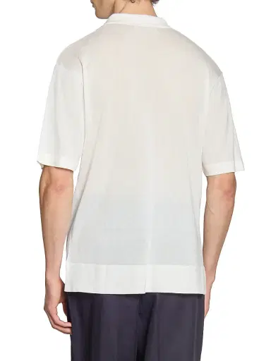 OFFICINE GÉNÉRALE Men Pele Texture Wool-Blend Polo Shirt | Thumbnail 5 OFFICINE GÉNÉRALE Men Pele Texture Wool-Blend Polo Shirt | Thumbnail 5
