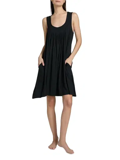 Papinelle Women's Kate Soft Pleat Sleep Dress - Black - Size XS | Thumbnail 3 Papinelle Women's Kate Soft Pleat Sleep Dress - Black - Size XS | Thumbnail 3