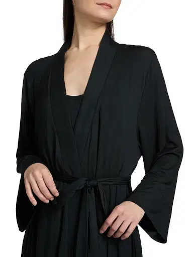 Papinelle Women's Kate Modal Soft Robe - Black - Size XS | Thumbnail 6 Papinelle Women's Kate Modal Soft Robe - Black - Size XS | Thumbnail 6
