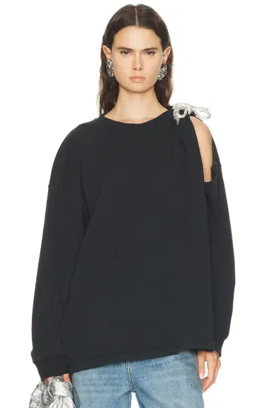 AREA Crystal Knot Long Sleeve T-Shirt | Thumbnail 1 AREA Crystal Knot Long Sleeve T-Shirt | Thumbnail 1