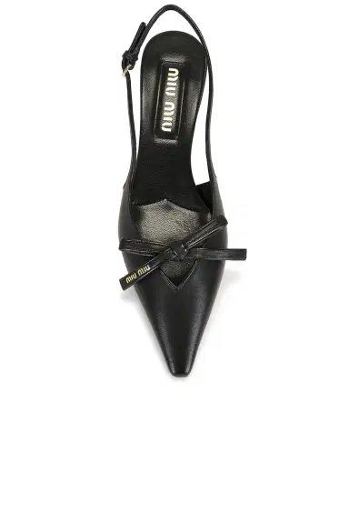 Miu Miu Nappa Bow Slingback Pump | Thumbnail 4 Miu Miu Nappa Bow Slingback Pump | Thumbnail 4