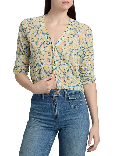 Ulla Johnson Women's Vivienne Floral Cotton-Blend Cardigan | Thumbnail 3 Ulla Johnson Women's Vivienne Floral Cotton-Blend Cardigan | Thumbnail 3