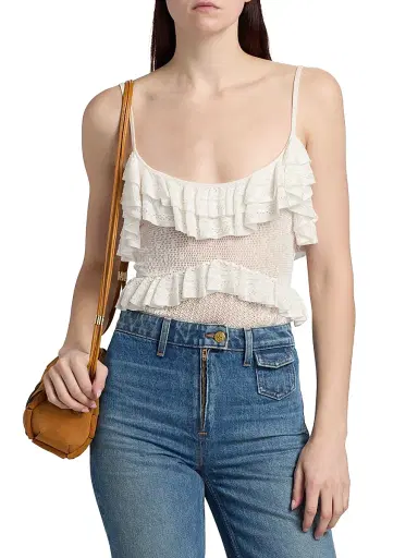 Ulla Johnson Women's Bania Ruffle Knit Bodysuit | Thumbnail 3 Ulla Johnson Women's Bania Ruffle Knit Bodysuit | Thumbnail 3