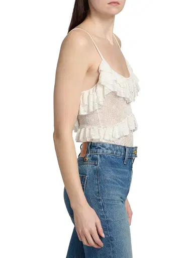 Ulla Johnson Women's Bania Ruffle Knit Bodysuit | Thumbnail 4 Ulla Johnson Women's Bania Ruffle Knit Bodysuit | Thumbnail 4