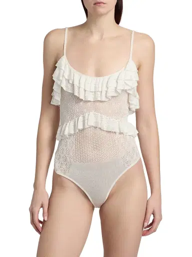 Ulla Johnson Women's Bania Ruffle Knit Bodysuit | Thumbnail 6 Ulla Johnson Women's Bania Ruffle Knit Bodysuit | Thumbnail 6