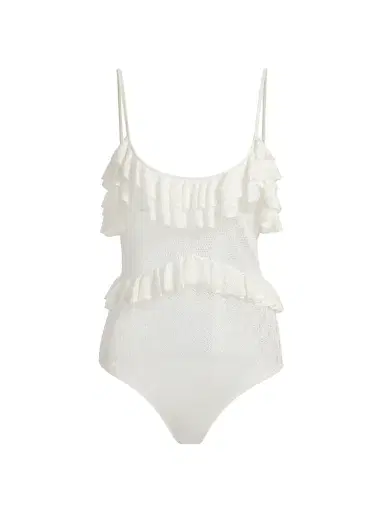 Ulla Johnson Women's Bania Ruffle Knit Bodysuit | Thumbnail 1 Ulla Johnson Women's Bania Ruffle Knit Bodysuit | Thumbnail 1