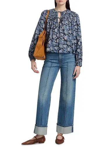 Ulla Johnson Women's Florelle Cotton-Blend Blouse | Thumbnail 2 Ulla Johnson Women's Florelle Cotton-Blend Blouse | Thumbnail 2