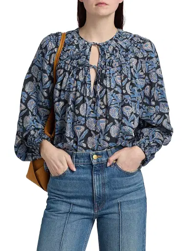 Ulla Johnson Women's Florelle Cotton-Blend Blouse | Thumbnail 3 Ulla Johnson Women's Florelle Cotton-Blend Blouse | Thumbnail 3