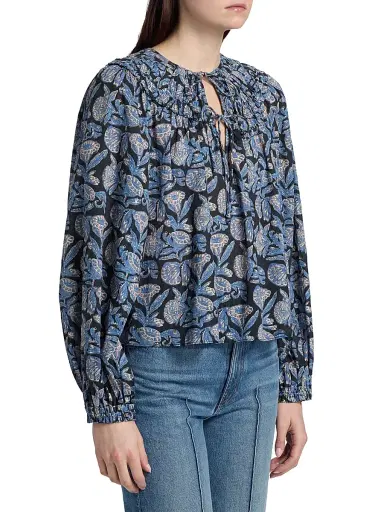 Ulla Johnson Women's Florelle Cotton-Blend Blouse | Thumbnail 4 Ulla Johnson Women's Florelle Cotton-Blend Blouse | Thumbnail 4