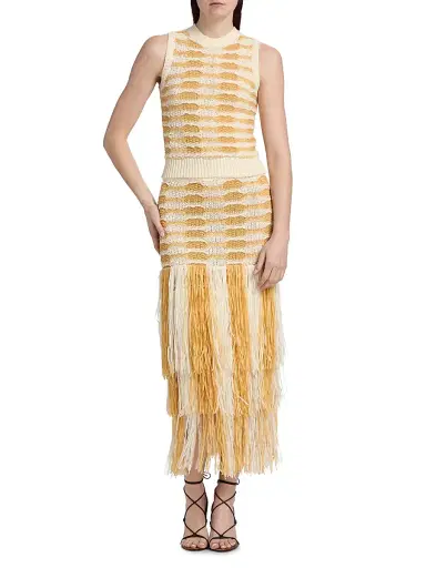 Ulla Johnson Women's Patrizia Striped Rib-Knit Top - Beach - Size XL | Thumbnail 2 Ulla Johnson Women's Patrizia Striped Rib-Knit Top - Beach - Size XL | Thumbnail 2