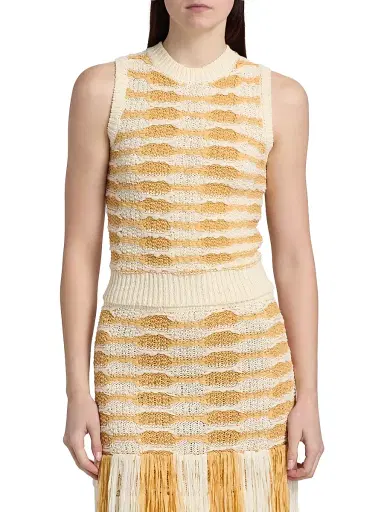 Ulla Johnson Women's Patrizia Striped Rib-Knit Top - Beach - Size XL | Thumbnail 3 Ulla Johnson Women's Patrizia Striped Rib-Knit Top - Beach - Size XL | Thumbnail 3