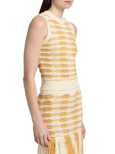 Ulla Johnson Women's Patrizia Striped Rib-Knit Top - Beach - Size XL | Thumbnail 4 Ulla Johnson Women's Patrizia Striped Rib-Knit Top - Beach - Size XL | Thumbnail 4