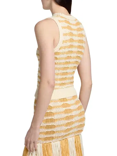 Ulla Johnson Women's Patrizia Striped Rib-Knit Top - Beach - Size XL | Thumbnail 5 Ulla Johnson Women's Patrizia Striped Rib-Knit Top - Beach - Size XL | Thumbnail 5