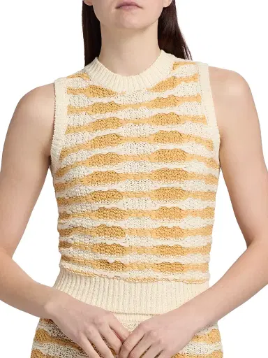 Ulla Johnson Women's Patrizia Striped Rib-Knit Top - Beach - Size XL | Thumbnail 6 Ulla Johnson Women's Patrizia Striped Rib-Knit Top - Beach - Size XL | Thumbnail 6