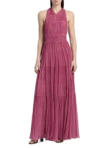 Ulla Johnson Women's Freesia Shirred Silk Chiffon Sleeveless Gown - Amaranthus - Size 16 | Thumbnail 3 Ulla Johnson Women's Freesia Shirred Silk Chiffon Sleeveless Gown - Amaranthus - Size 16 | Thumbnail 3