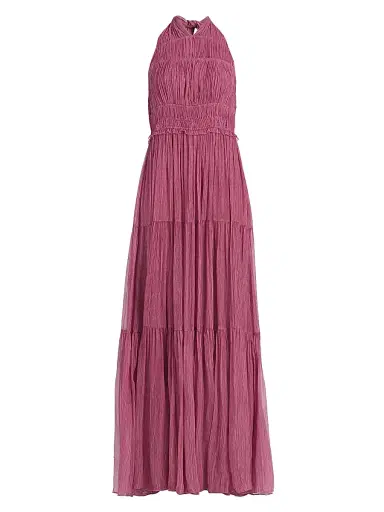Ulla Johnson Women's Freesia Shirred Silk Chiffon Sleeveless Gown - Amaranthus - Size 16 | Thumbnail 1 Ulla Johnson Women's Freesia Shirred Silk Chiffon Sleeveless Gown - Amaranthus - Size 16 | Thumbnail 1